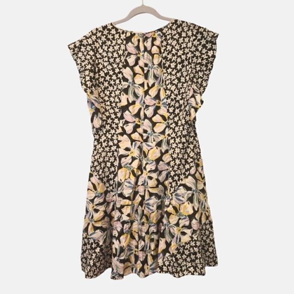 Rebecca Taylor Sleeveless Fleur Mix Dress, Boho Cottagecore Silk Blend | 12 - Picture 5 of 16